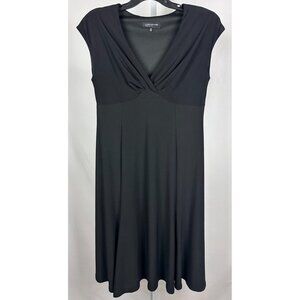 Jones New York Sleeveless Padded Shoulder Sheath Dress Women's Black Size 14P